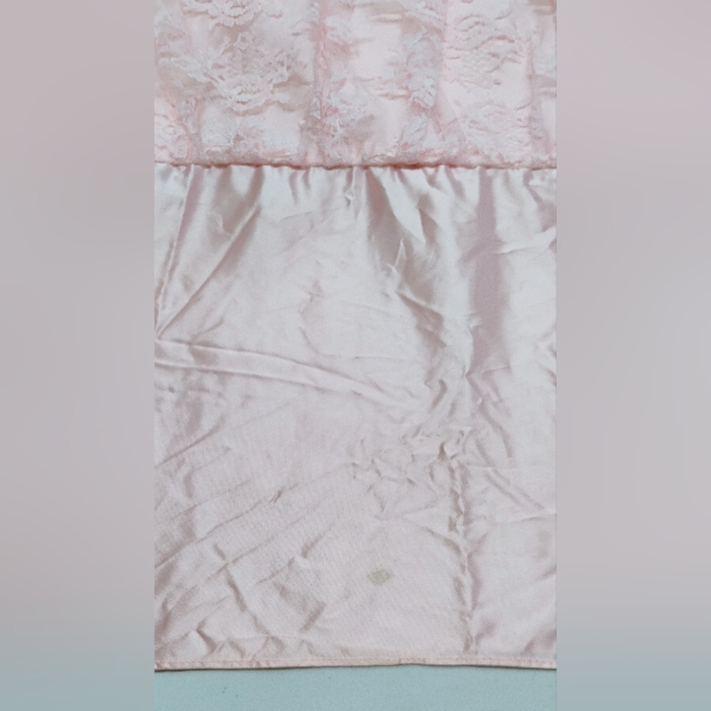 JCPENNEY Vintage Dress 2 Piece Satin/Lace Pink Sz 7/8 Women's Spaghetti Straps - Picture 15 of 16